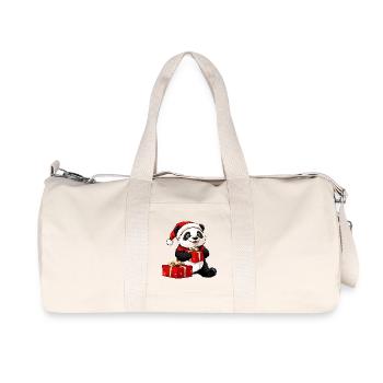 Panda Santa Claus - Sac de sport en toile recyclée Stanley/Stella - blanc naturel - Devant