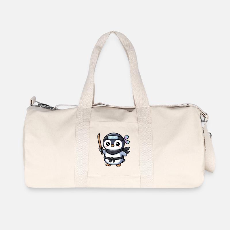 Ninja-Pinguin mit Schwert - Recycelte Canvas-Sporttasche von Stanley/Stella - Naturweiß