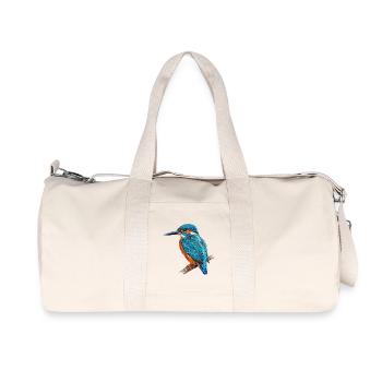 Embroidered kingfisher stylish natural (printed) - Recycled Canvas Sports Bag by Stanley/Stella - natural - Front