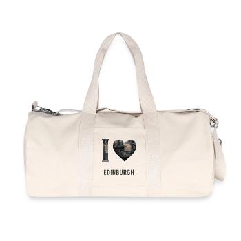 I Love Edinburgh – Stone City Architecture - Recycelte Canvas-Sporttasche von Stanley/Stella - Naturweiß - Vorne