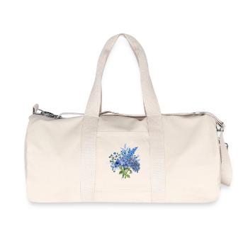 Watercolor Bouquet Blue / Floral Floral Design - Recycled Canvas Sports Bag by Stanley/Stella - natural - Front