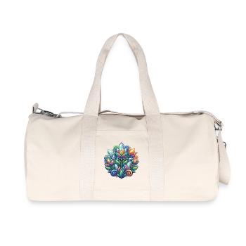 Luminous Crystal Lotus Flower Crystals Pattern - Recycled Canvas Sports Bag by Stanley/Stella - natural - Front
