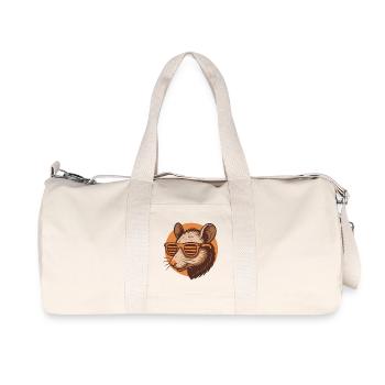 Rat with sunglasses - Recycled Canvas Sports Bag by Stanley/Stella - natural - Front