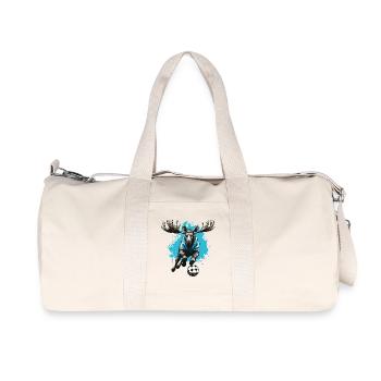 Elch Fussball Team - Recycelte Canvas-Sporttasche von Stanley/Stella - Naturweiß - Vorne