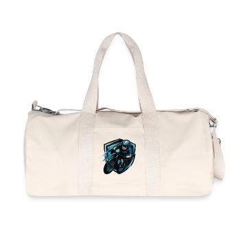 Blason de la bande dessinée Cycliste - Sac de sport en toile recyclée Stanley/Stella - blanc naturel - Devant