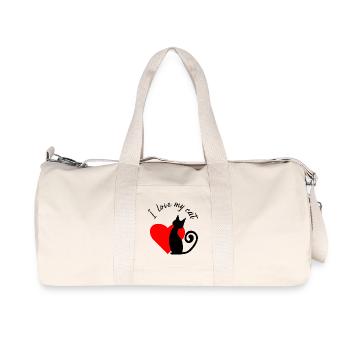 Fragmented heart in red - Recycled Canvas Sports Bag by Stanley/Stella - natural - Front