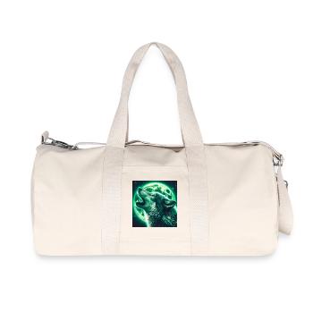 Wolf howls at the Full Moon - Recycled Canvas Sports Bag by Stanley/Stella - natural - Front