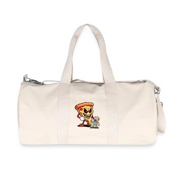 Pizza-Monster-Bedrohung - Recycelte Canvas-Sporttasche von Stanley/Stella - Naturweiß - Vorne