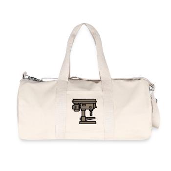 Standbohrmaschine Werkzeug Icon - Recycelte Canvas-Sporttasche von Stanley/Stella - Naturweiß - Vorne