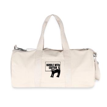 Cat Caution Tee - Recycled Canvas Sports Bag by Stanley/Stella - natural - Front