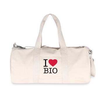 I LOVE BIO - Recycelte Canvas-Sporttasche von Stanley/Stella - Naturweiß - Vorne