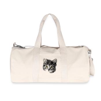 Katzenbaby mit gelben Augen - Recycelte Canvas-Sporttasche von Stanley/Stella - Naturweiß - Vorne