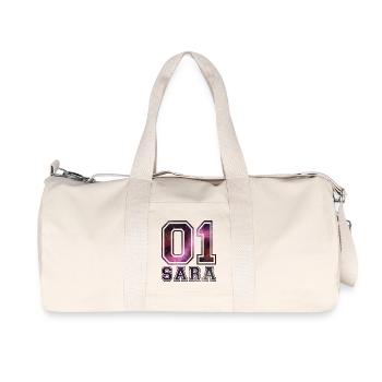 nom Sara - Sac de sport en toile recyclée Stanley/Stella - blanc naturel - Devant