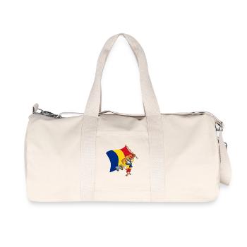 Romania Fan Dog - Recycled Canvas Sports Bag by Stanley/Stella - natural - Front