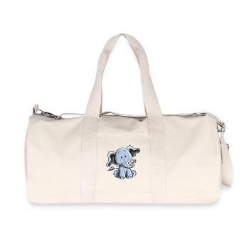 Happy Elefant I Elefantenbaby I Kinder Geschenk - Recycelte Canvas-Sporttasche von Stanley/Stella - Naturweiß - Vorne