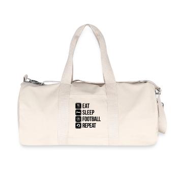eat sleep football repeat - Recycled Canvas Sports Bag by Stanley/Stella - natural - Front