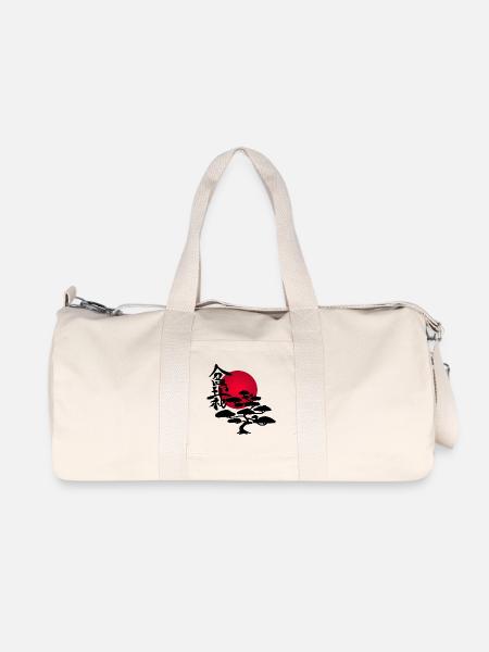 Black tree and red sun - Recycled Canvas Sports Bag by Stanley/Stella - natural