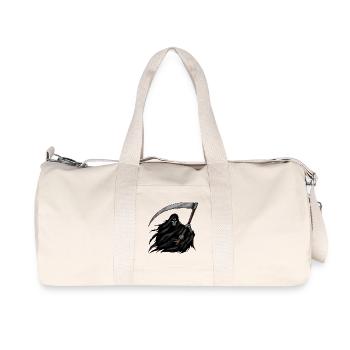 Grim Reaper mit Sense auf Schwarzem Hintergrund - Recycelte Canvas-Sporttasche von Stanley/Stella - Naturweiß - Vorne