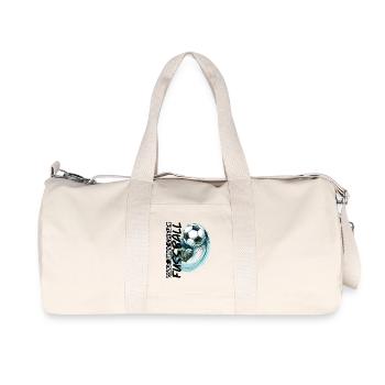 Dynamischer Fußball und Fußballschuh - Recycelte Canvas-Sporttasche von Stanley/Stella - Naturweiß - Vorne
