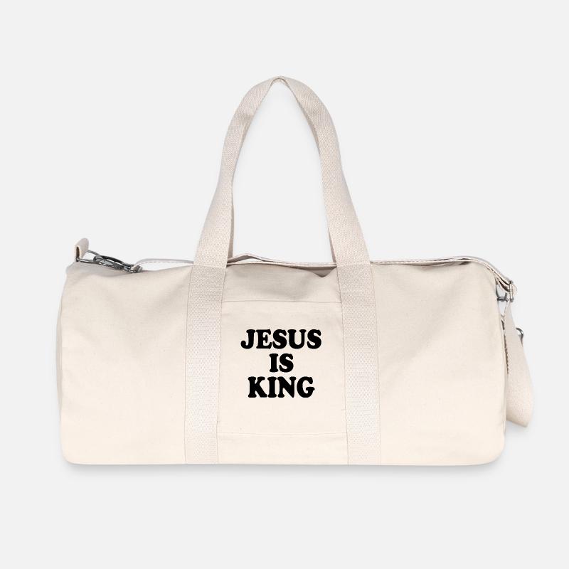 Jesus is king - Recycelte Canvas-Sporttasche von Stanley/Stella - Naturweiß