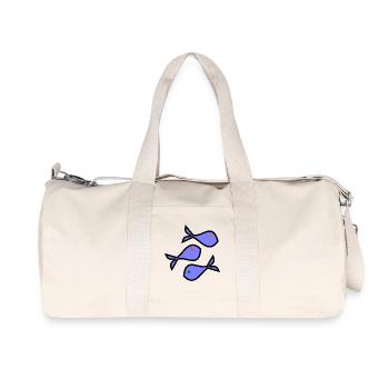 SARDINE. FISH. APRIL FOOL. EASTER. SEA - Recycled Canvas Sports Bag by Stanley/Stella - natural - Front
