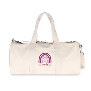 Danke Regenbogen - Recycelte Canvas-Sporttasche von Stanley/Stella - Naturweiß - Vorne