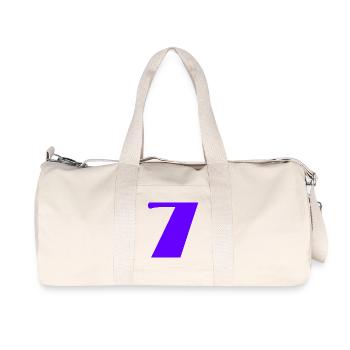 7. 7 JAHRE. 7. JAHRESTAG. GEBURTSTAG 7 JAHRE - Recycelte Canvas-Sporttasche von Stanley/Stella - Naturweiß - Vorne