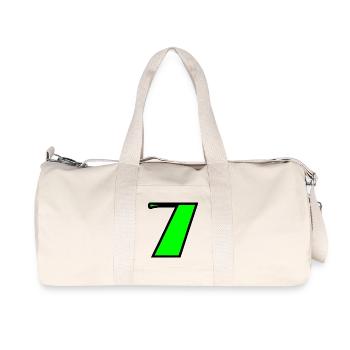 7. 7 JAHRE. 7. JAHRESTAG. GEBURTSTAG 7 JAHRE - Recycelte Canvas-Sporttasche von Stanley/Stella - Naturweiß - Vorne