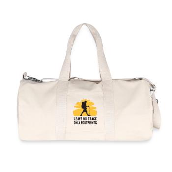 Hiking - Leave No Trace, Only Footprints - Recycled Canvas Sports Bag by Stanley/Stella - natural - Front