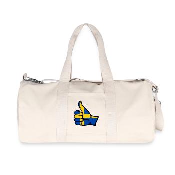 Schweden Flagge alles klar Symbol - Recycelte Canvas-Sporttasche von Stanley/Stella - Naturweiß - Vorne