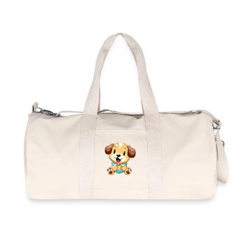 Conception de dessin animé adorable chiot - Sac de sport en toile recyclée Stanley/Stella - blanc naturel - Devant