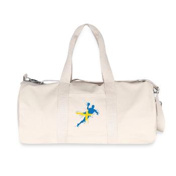 Handball Team Sweden Handball Player Symbol Explosion - Recycled Canvas Sports Bag by Stanley/Stella - natural - Front