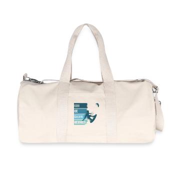 Essen, Kite, Schlafen, Wiederholen - Recycelte Canvas-Sporttasche von Stanley/Stella - Naturweiß - Vorne