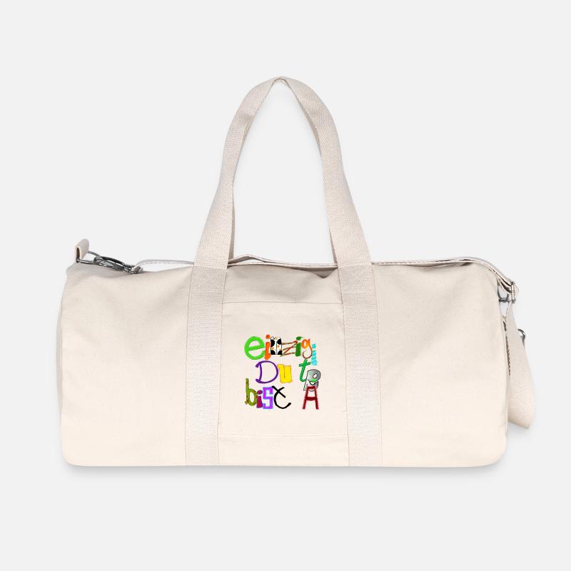 Einzigartig du bist - Recycelte Canvas-Sporttasche von Stanley/Stella - Naturweiß