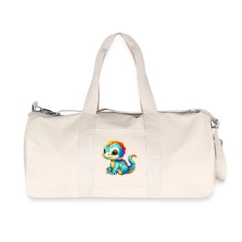 Dinosaurier - Recycelte Canvas-Sporttasche von Stanley/Stella - Naturweiß - Vorne