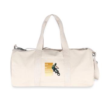Essen - BMX - Schlafen - Wiederholen - Recycelte Canvas-Sporttasche von Stanley/Stella - Naturweiß - Vorne