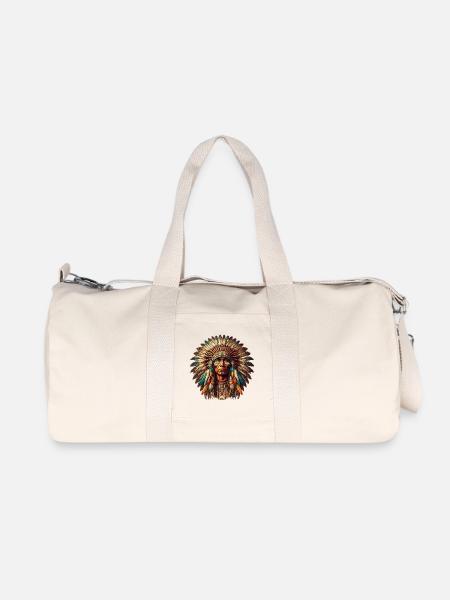 Amerikanischer Indianer Amerikaner - Recycelte Canvas-Sporttasche von Stanley/Stella - Naturweiß