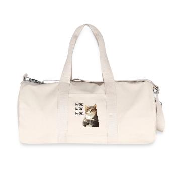 chat meow meow meow - Sac de sport en toile recyclée Stanley/Stella - blanc naturel - Devant