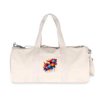 Hibiscus Flowers - Recycled Canvas Sports Bag by Stanley/Stella - natural - Front
