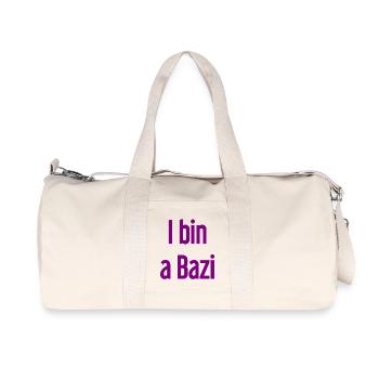 I bin a Bazi – Bayerischer Spruch mit Humor - Recycelte Canvas-Sporttasche von Stanley/Stella - Naturweiß - Vorne
