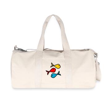 FISH. SARDINE. APRIL FOOL. SEA. OCEAN - Recycled Canvas Sports Bag by Stanley/Stella - natural - Front