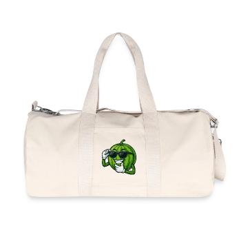 Coole Wassermelone mit Sonnenbrille Cartoon Sommer - Recycelte Canvas-Sporttasche von Stanley/Stella - Naturweiß - Vorne