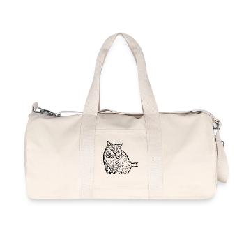 British Shorthair Cat Cat Black Cats - Recycled Canvas Sports Bag by Stanley/Stella - natural - Front