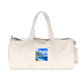 Paysage côtier tropical Oeuvre Hawaï Océan - Sac de sport en toile recyclée Stanley/Stella - blanc naturel - Devant
