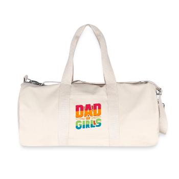 Vater von Mädchen Regenbogen, Väter - Recycelte Canvas-Sporttasche von Stanley/Stella - Naturweiß - Vorne