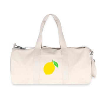 Zitronen Flachdruck Design - Recycelte Canvas-Sporttasche von Stanley/Stella - Naturweiß - Vorne