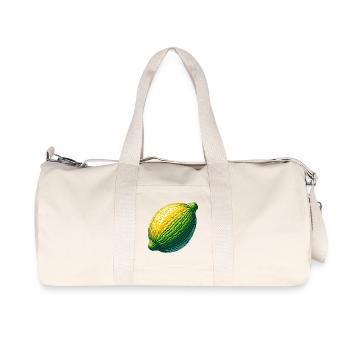 Citron abstrait en vert-jaune texturé - Sac de sport en toile recyclée Stanley/Stella - blanc naturel - Devant