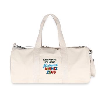 Dummes Zeug – Lustiges Spruchdesign - Recycelte Canvas-Sporttasche von Stanley/Stella - Naturweiß - Vorne