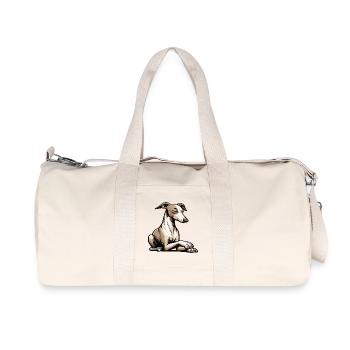 Whippet Greyhound Whippets Propriétaire de lévrier - Sac de sport en toile recyclée Stanley/Stella - blanc naturel - Devant