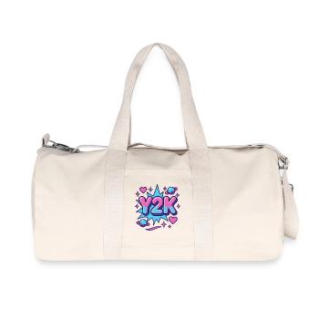 Design rétro Y2K - Sac de sport en toile recyclée Stanley/Stella - blanc naturel - Devant